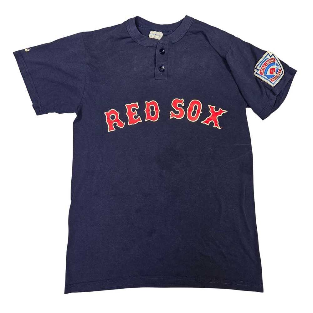Majestic Boston Red Sox Henley Shirt Mens Small Navy Blue Prozinski 4 MLB Jersey